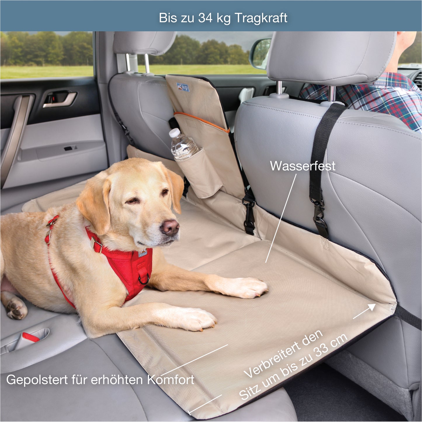 Back seat bridge, beige/black