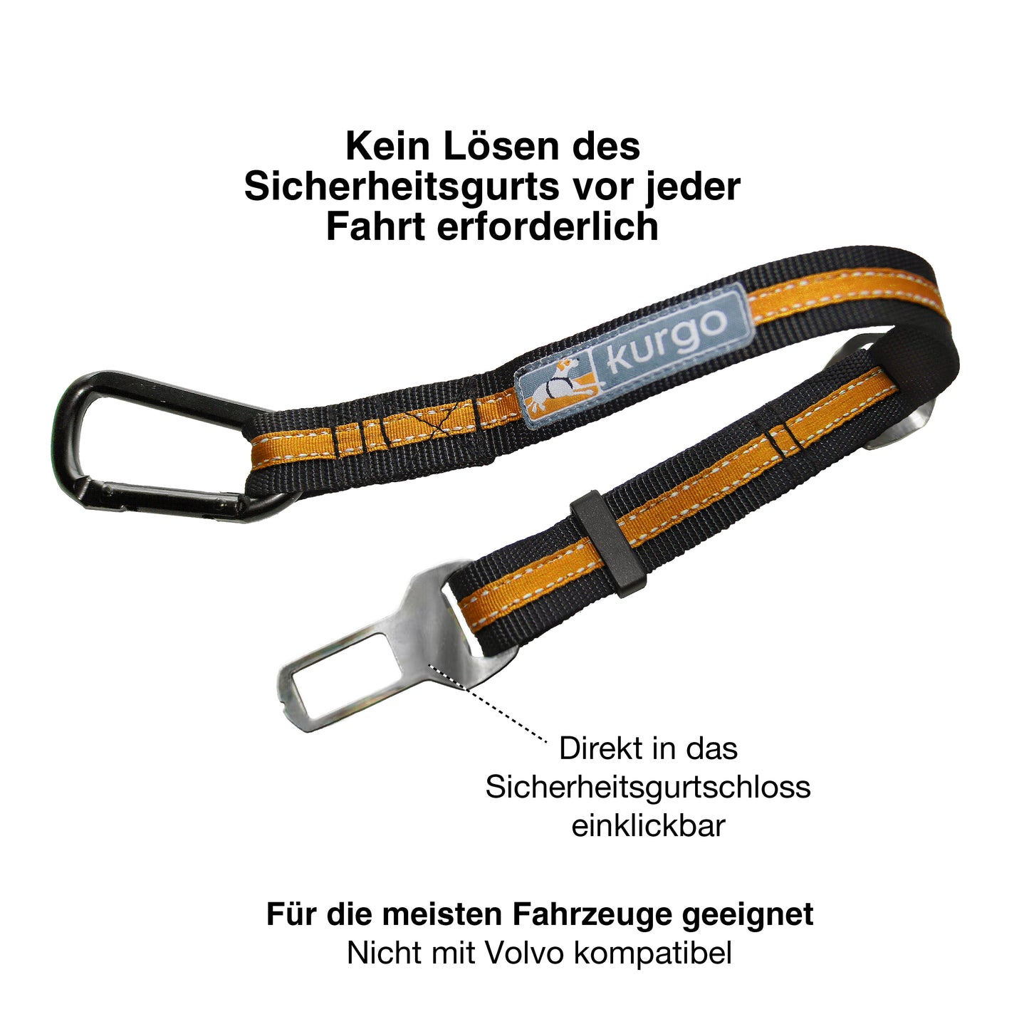 Car seat belt connector, orange