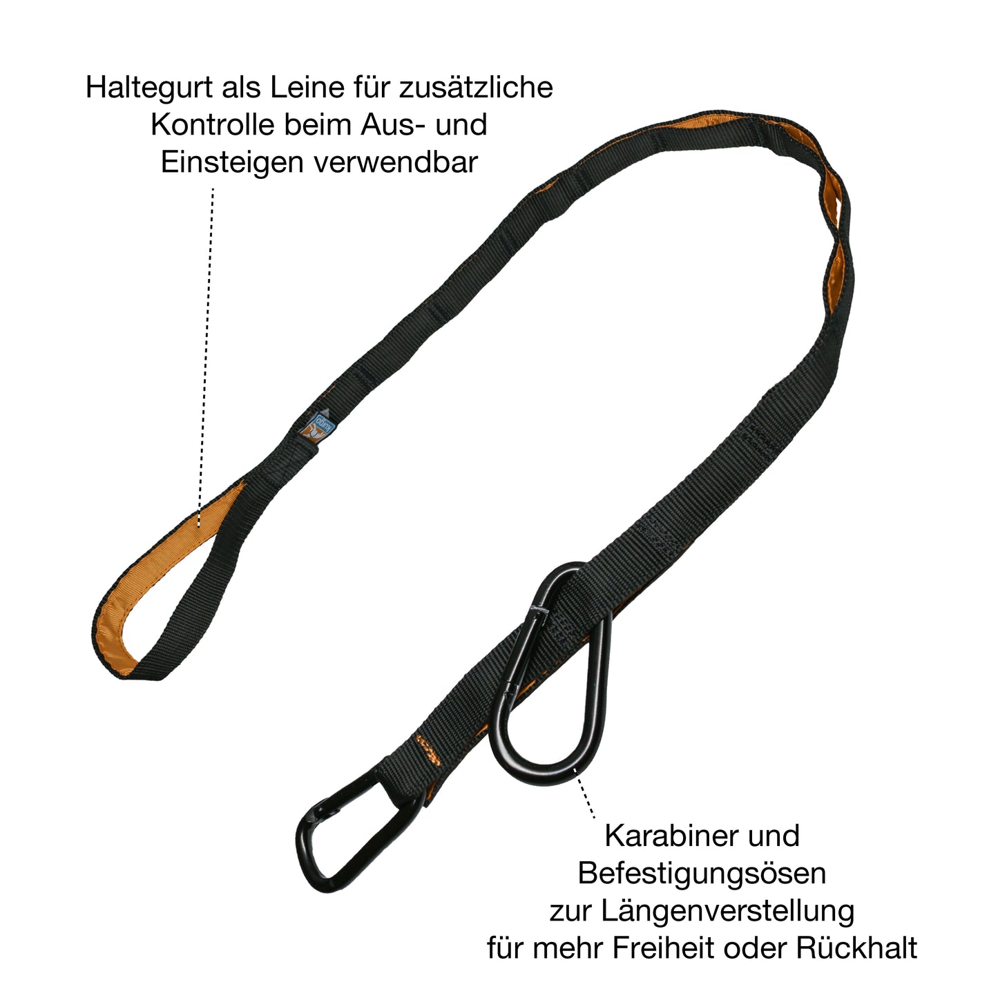 Auto Zip Gurte mit Leine, orange