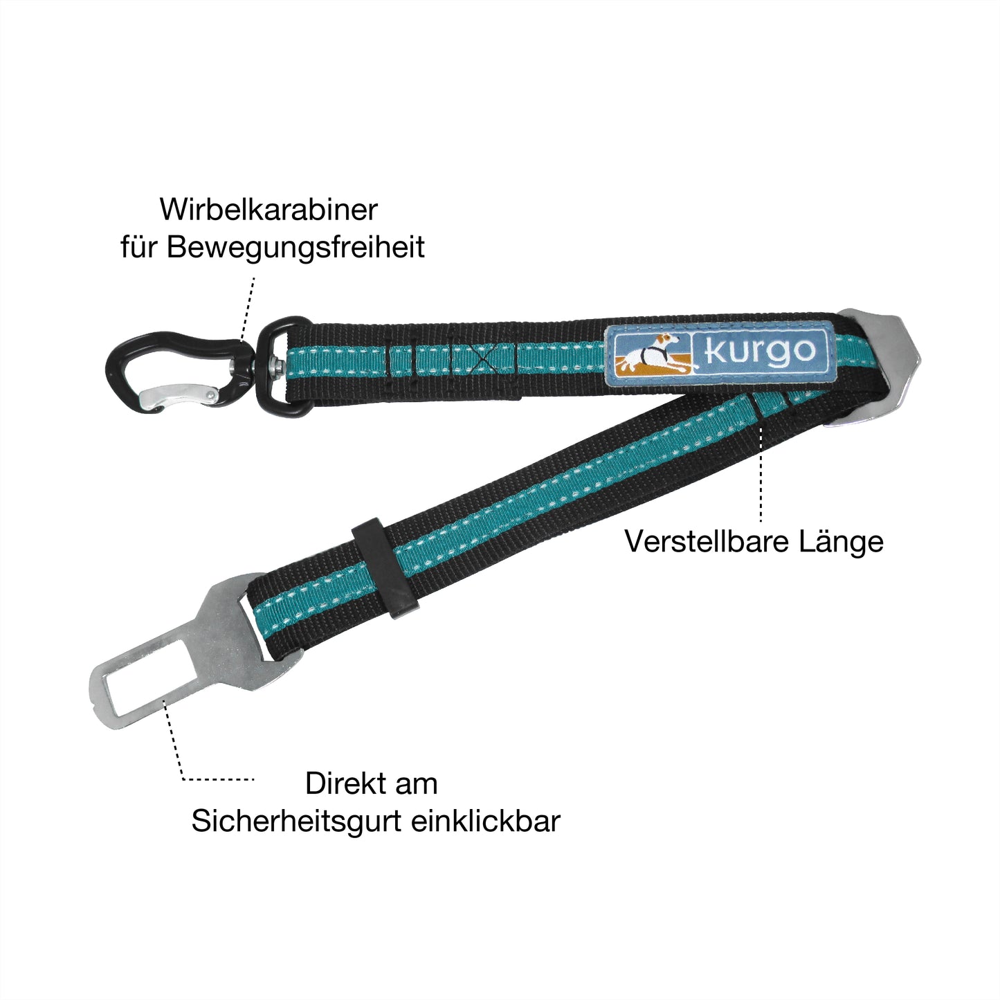 Gurtschloss-Hundegurt mit drehbare Karabiner