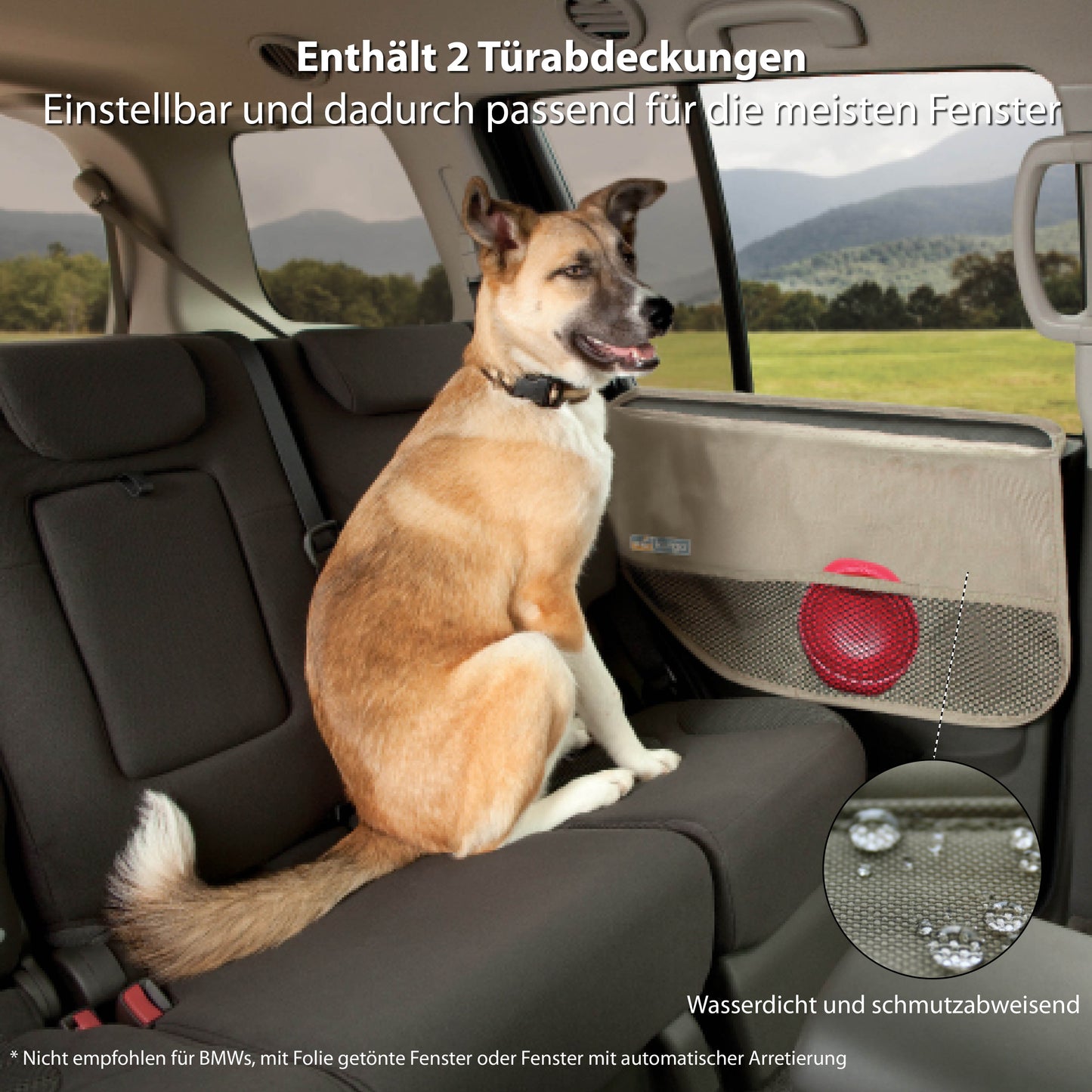 Autotürschoner schwarz/anthrazit & beige