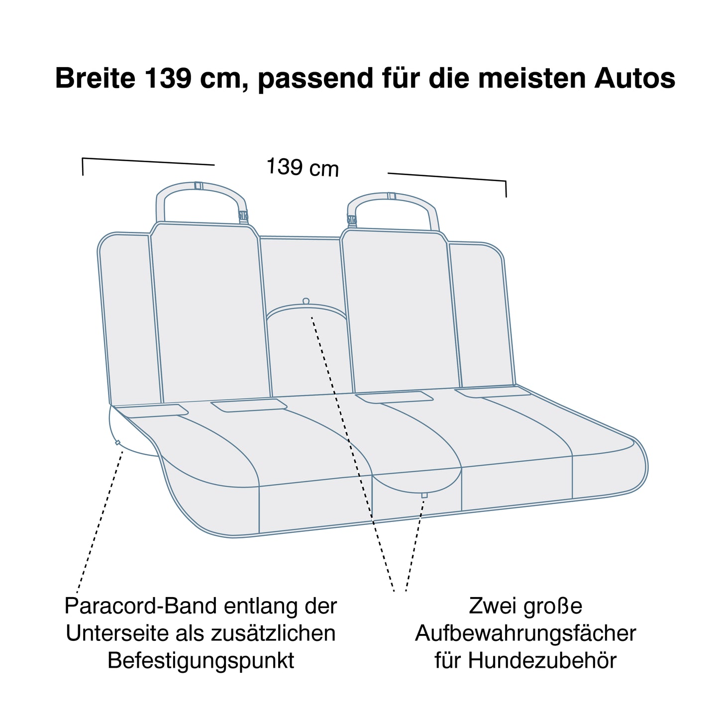 Rücksitzschutz, grau