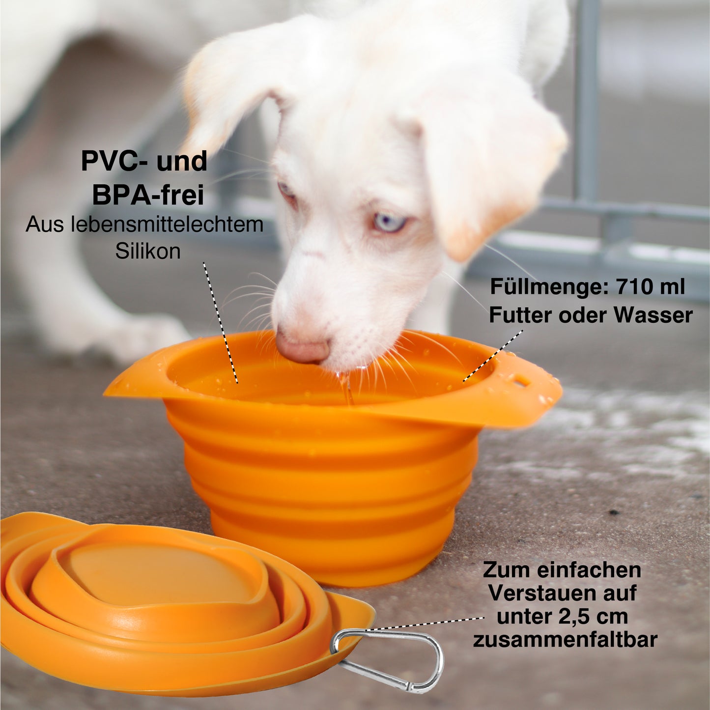 Collapsible bowl 710ml, red