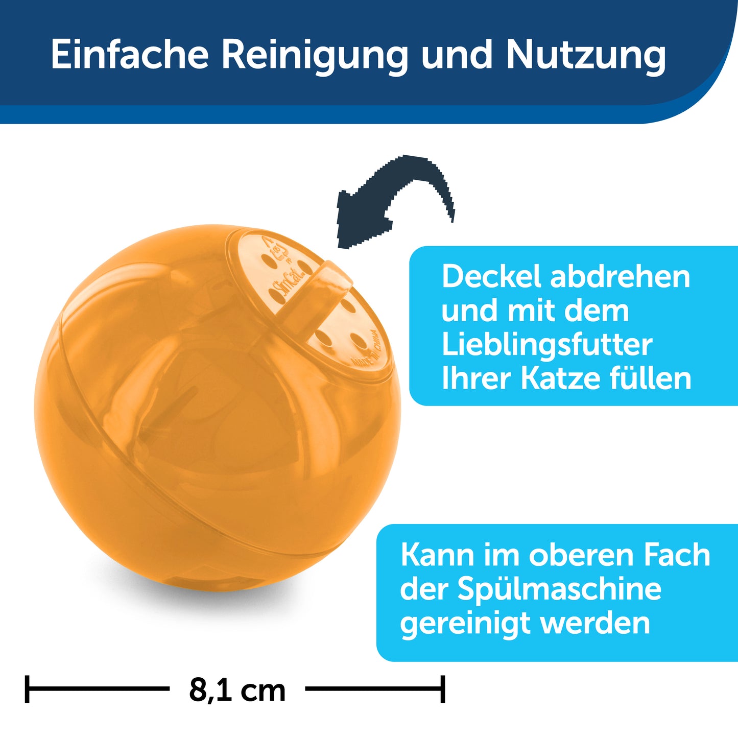 Futterball Slimcat orange/blau erhältlich