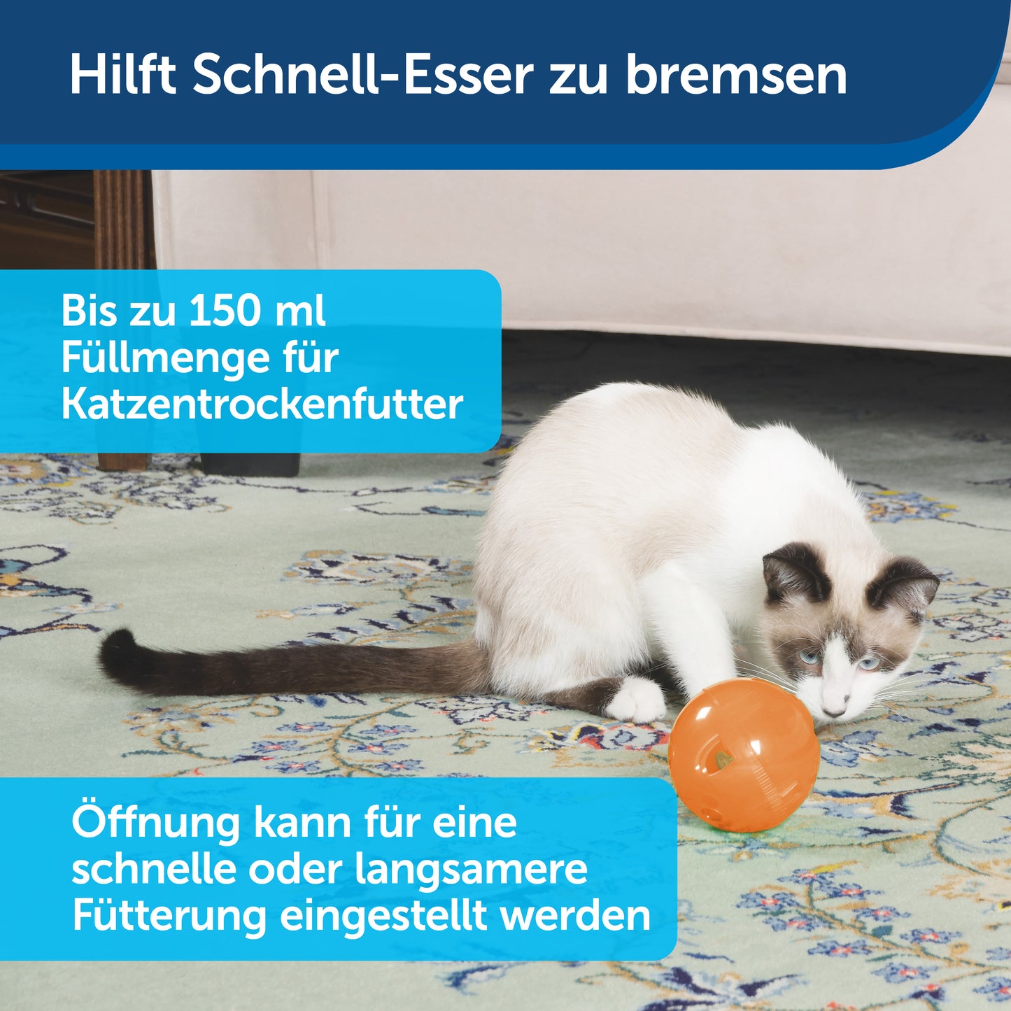 Futterball Slimcat orange/blau erhältlich