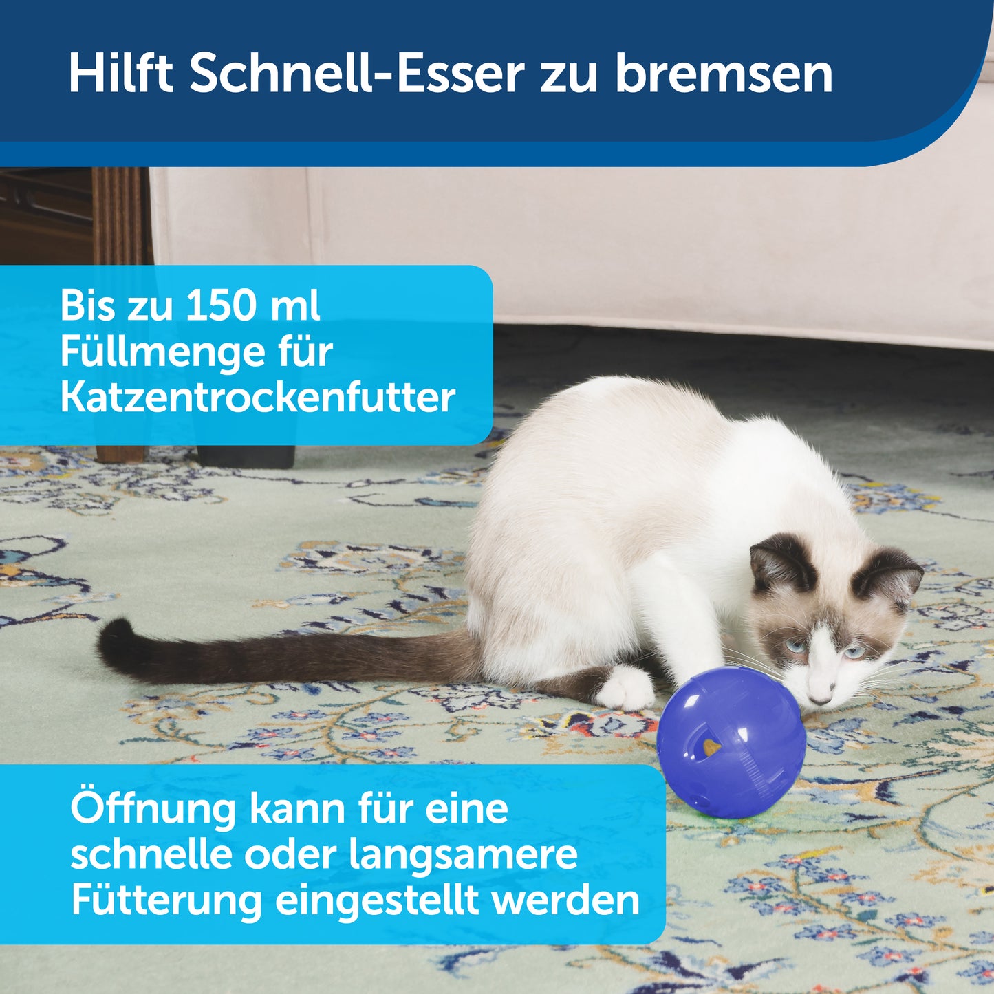 Futterball Slimcat orange/blau erhältlich
