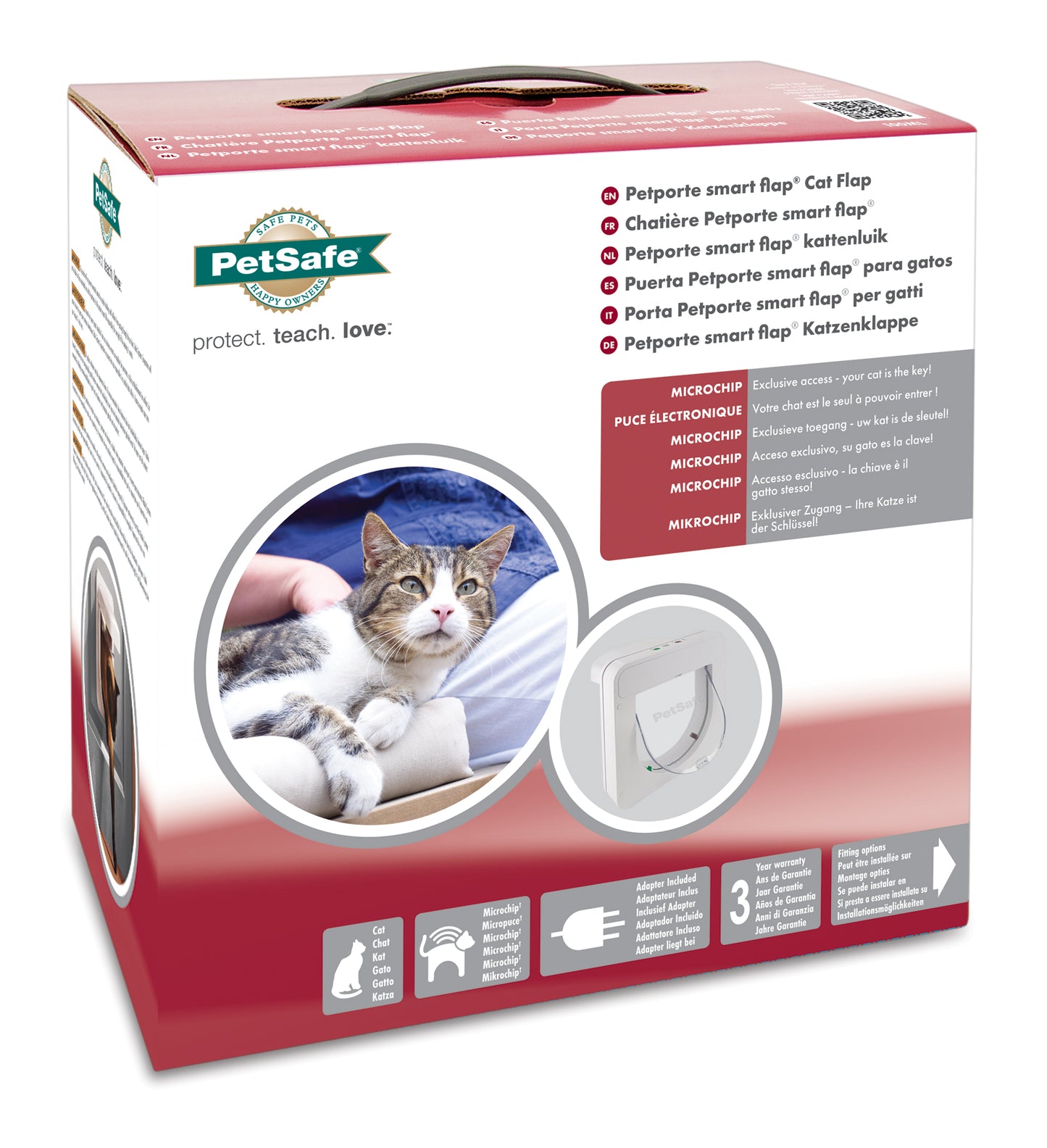 Microchip cat door white