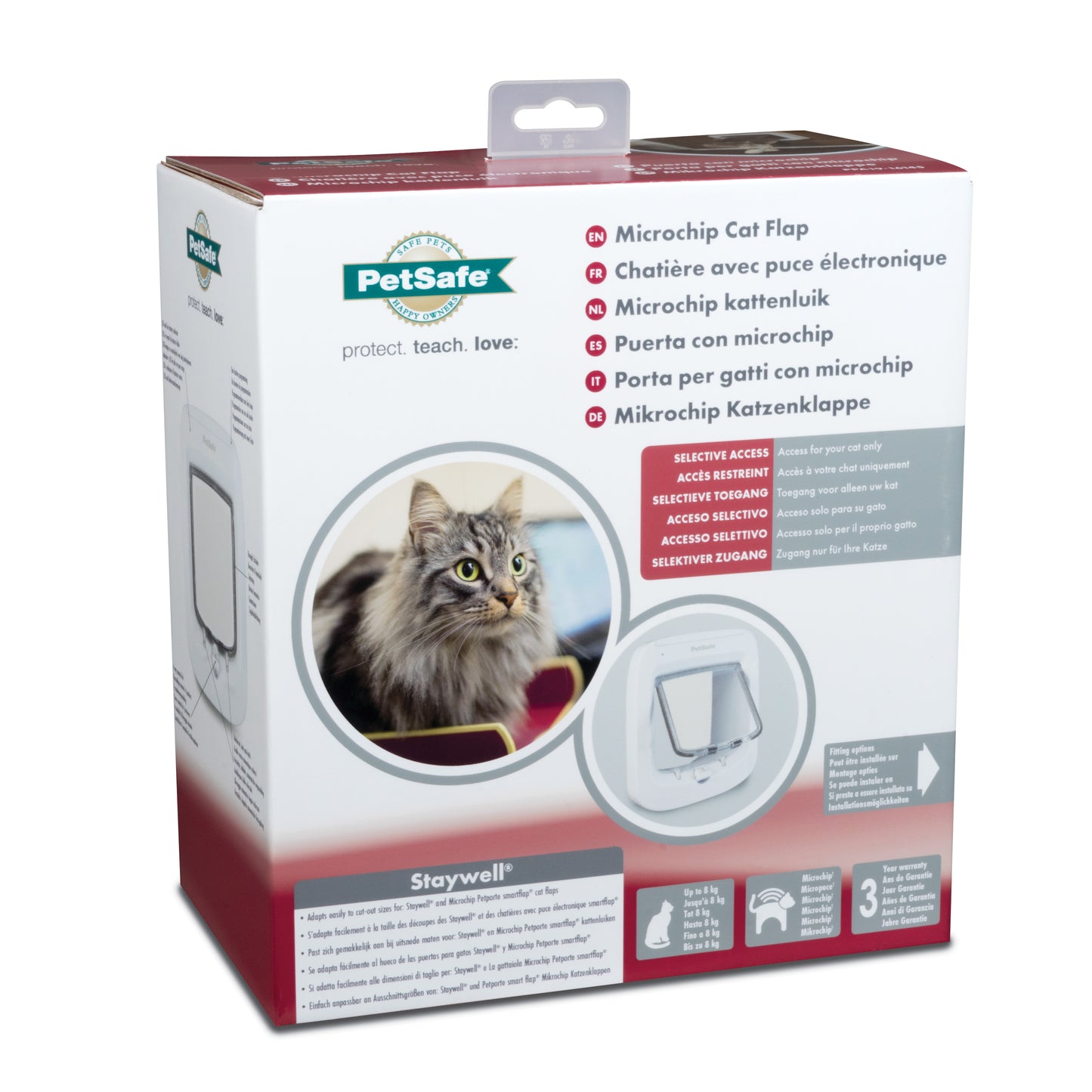 Microchip cat flap, white