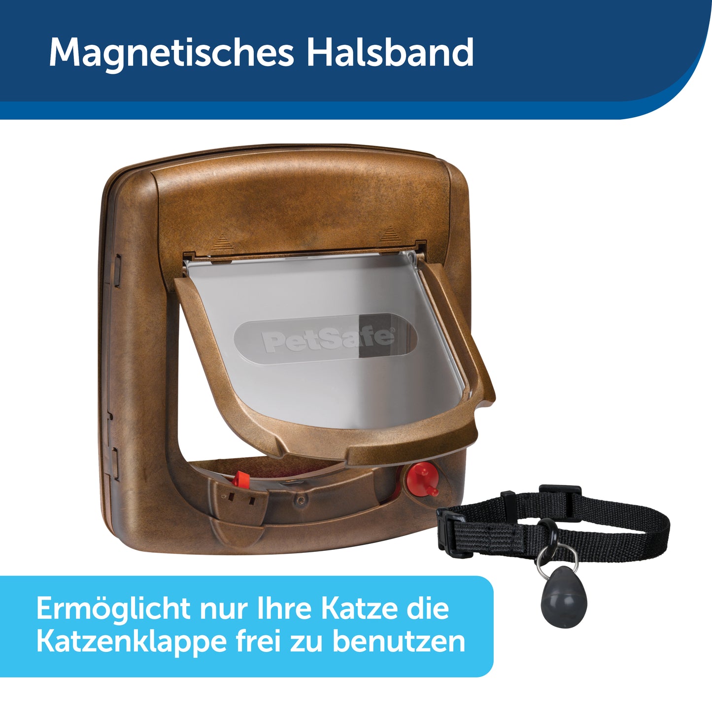 Katzentüre Magnet braun(420)