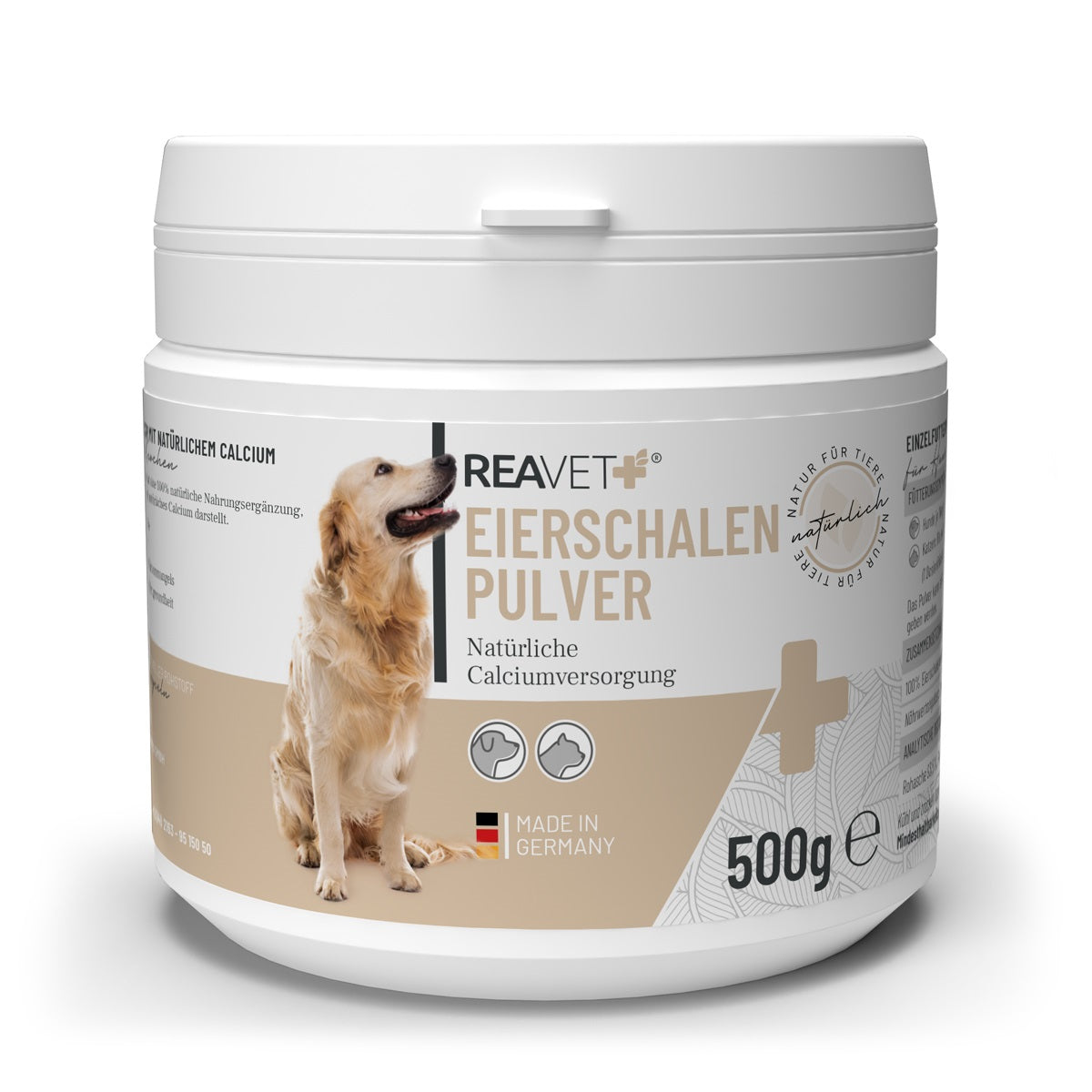 REAVET Eierschalenpulver für Hunde & Katzen 500g