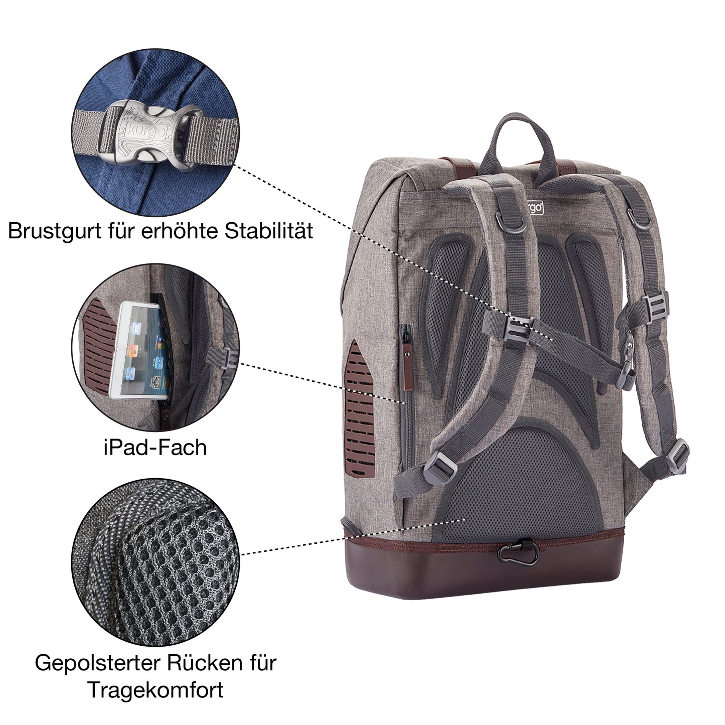 K9 Rucksack grau
