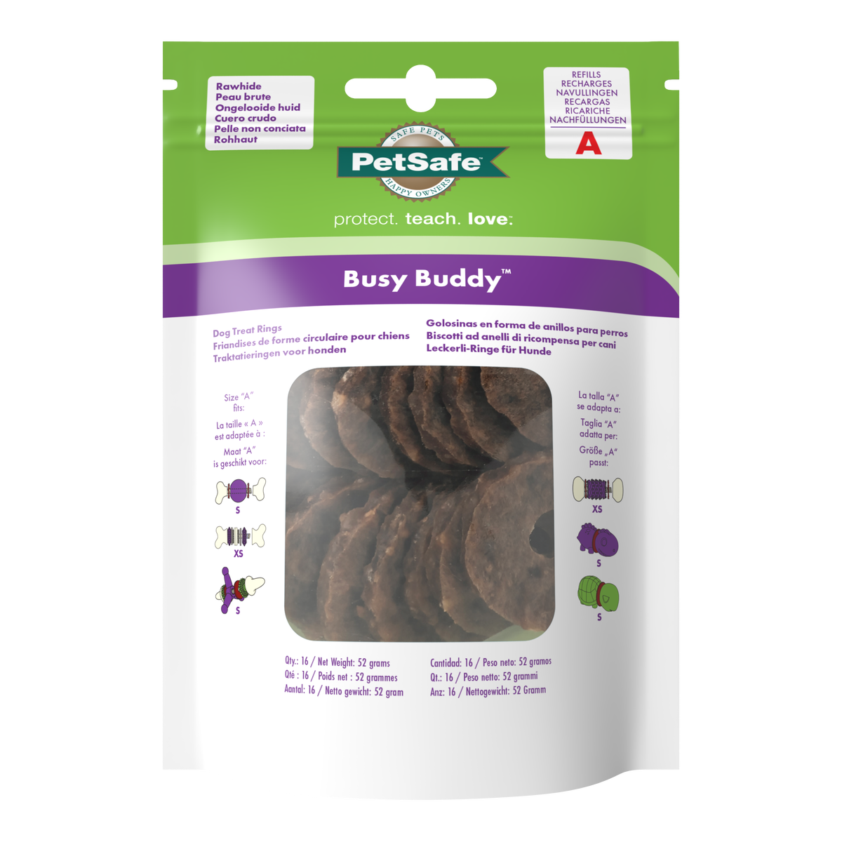 Rawhide snack, size A/B/C