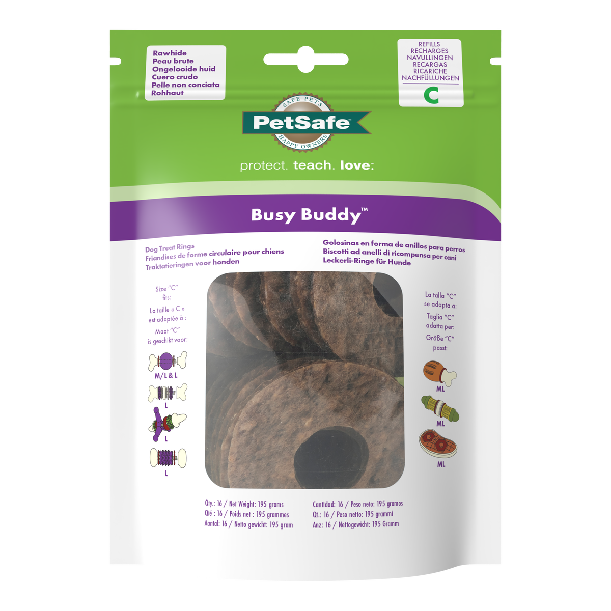 Rawhide snack, size A/B/C
