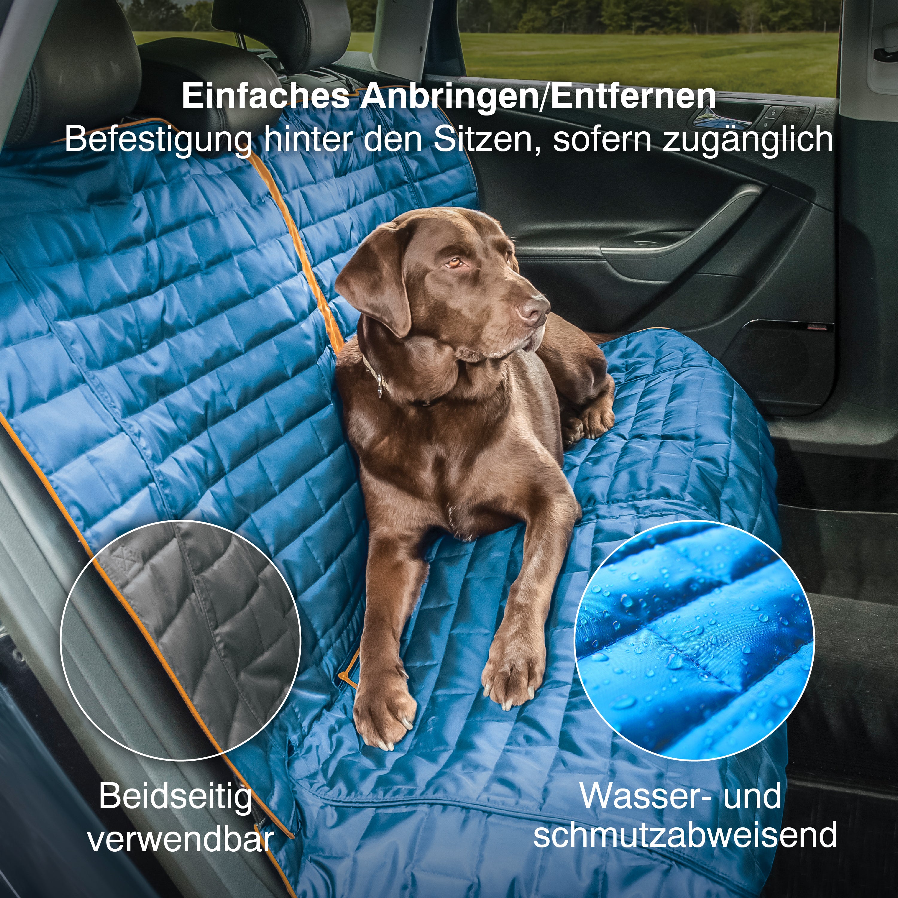 Loft back seat car seat cover blue