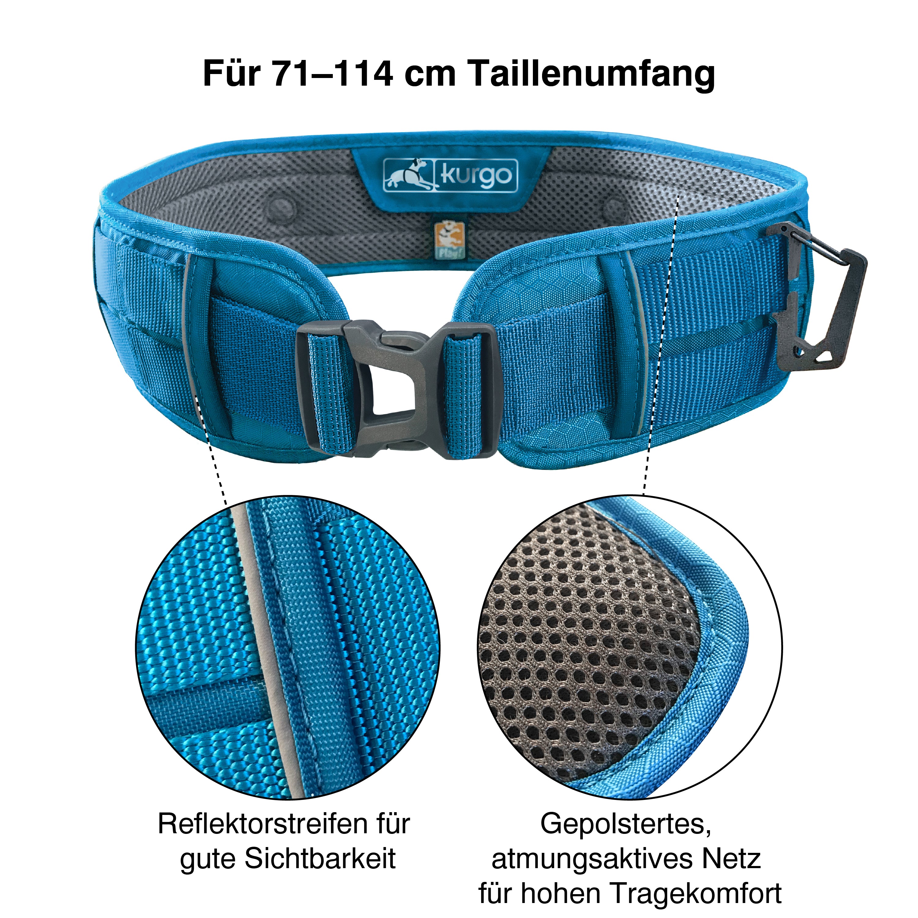 Active Zubehörgurt für Hunde – Laufgürtel & Hunde-Zubehörgurt 72–115 cm