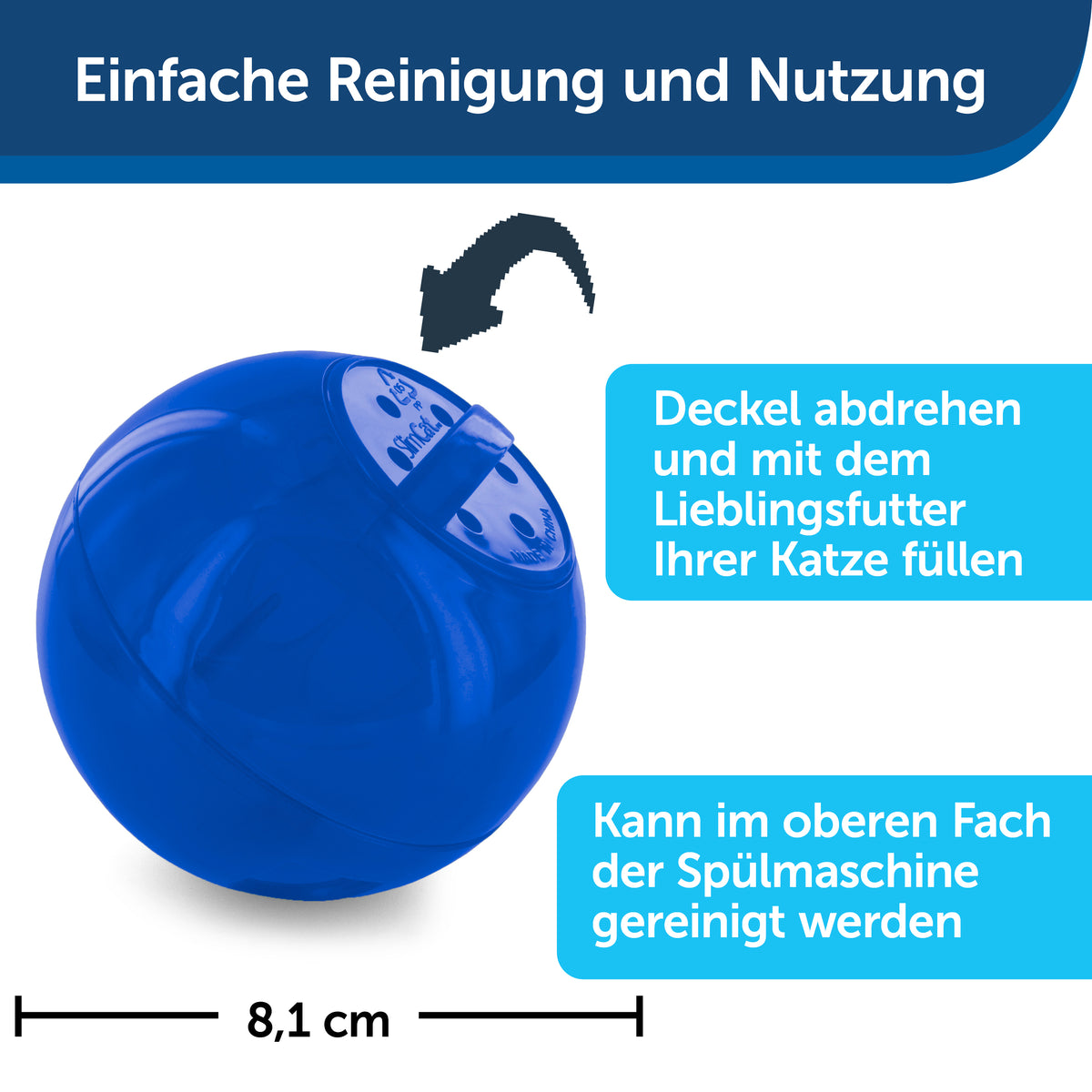 Futterball Slimcat orange/blau erhältlich