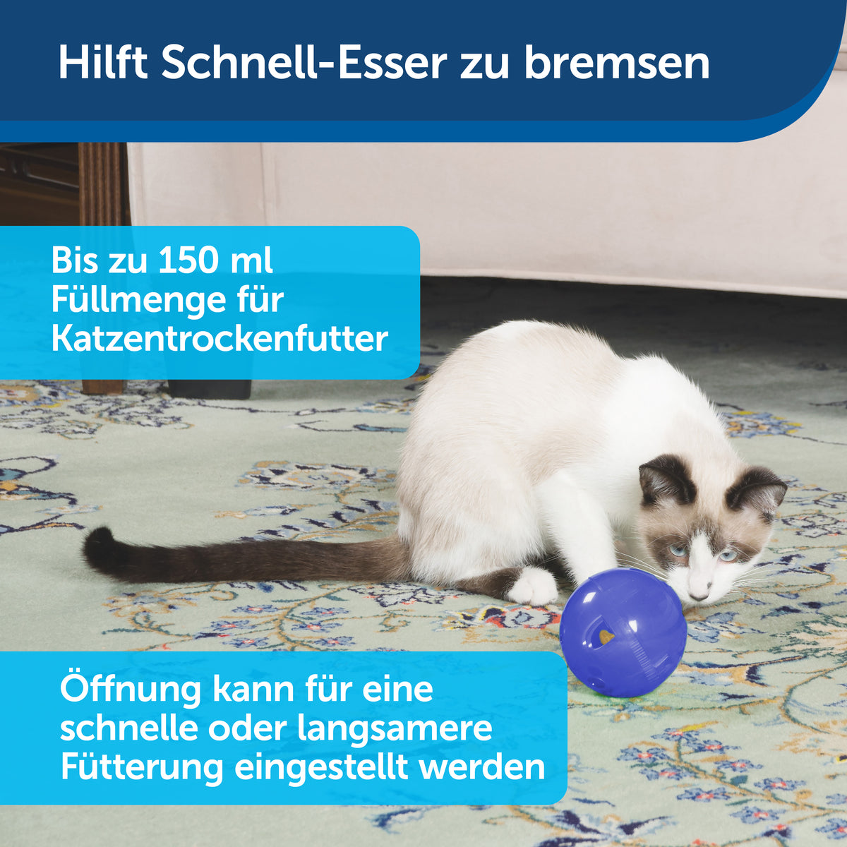 Futterball Slimcat orange/blau erhältlich