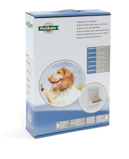 Aluminum dog door, S/M/L and XL white (640)
