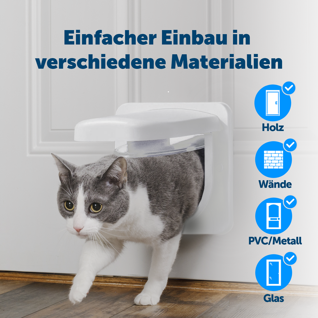 Microchip cat door white