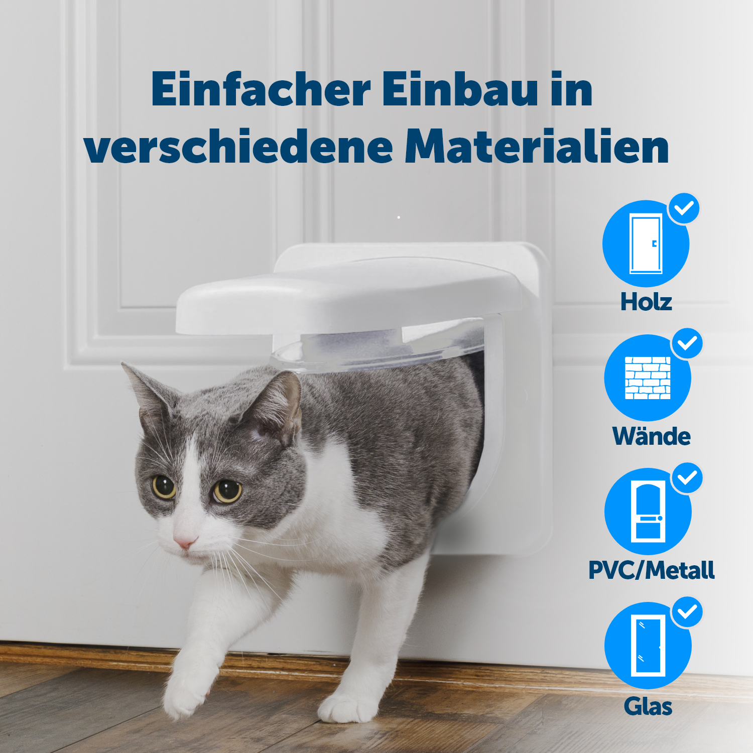 Microchip cat door white