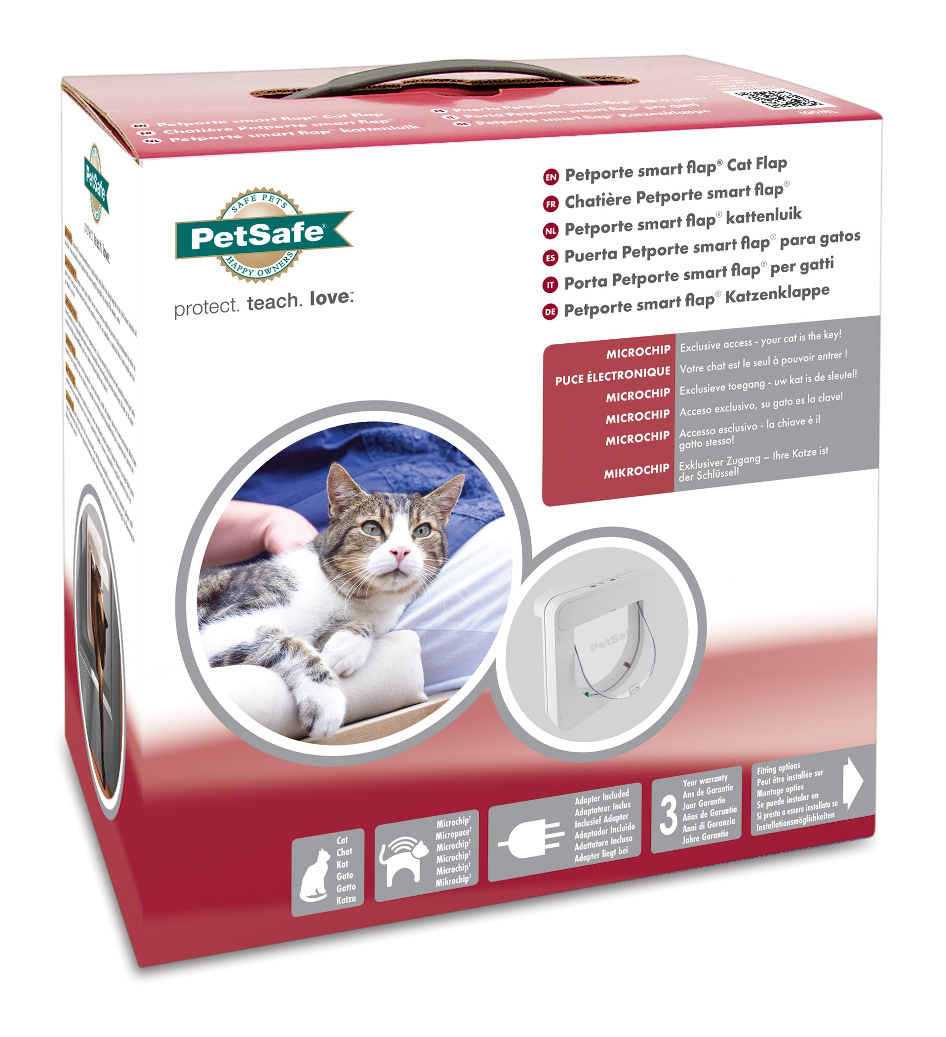 Microchip cat door white