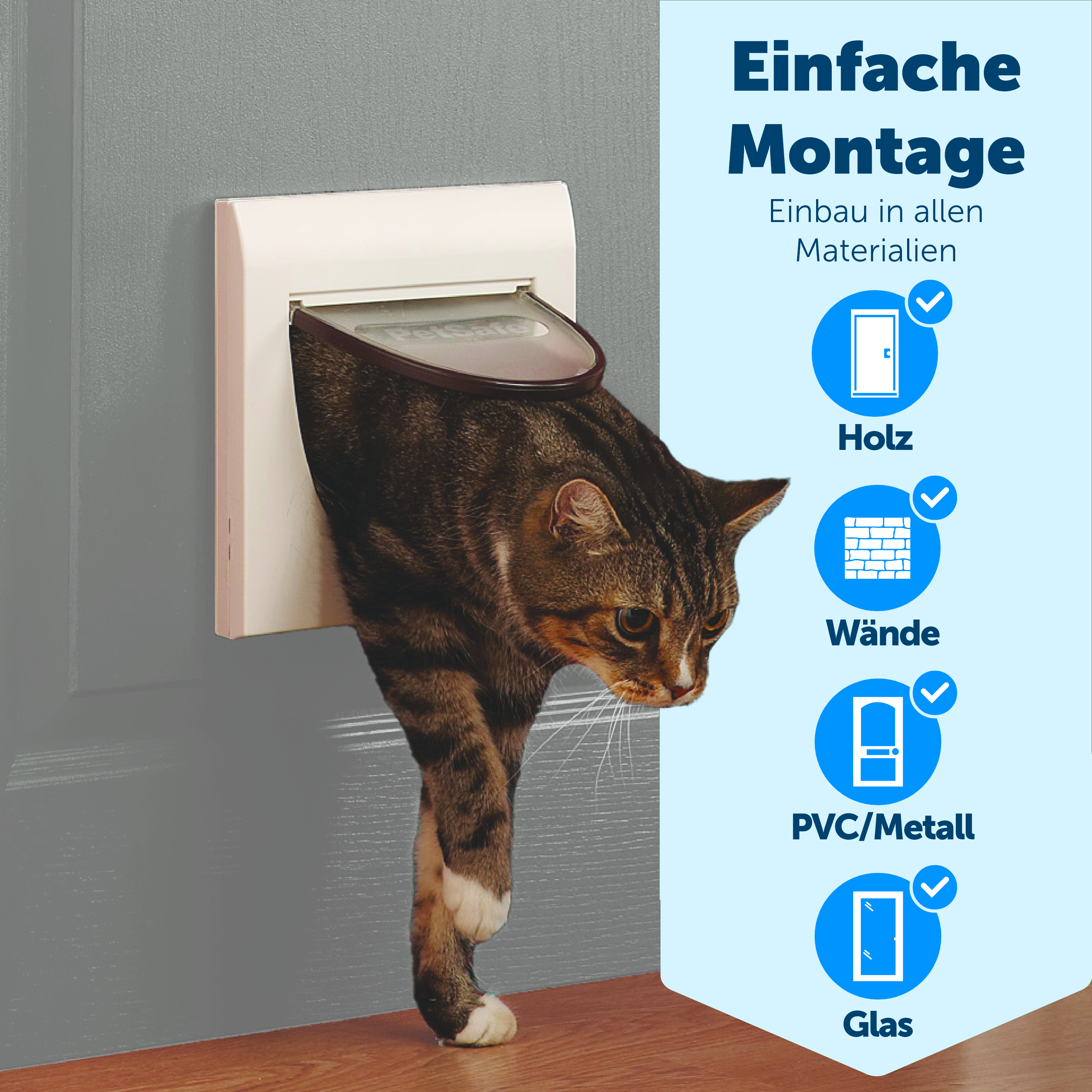 Cat door 4-way white (919)