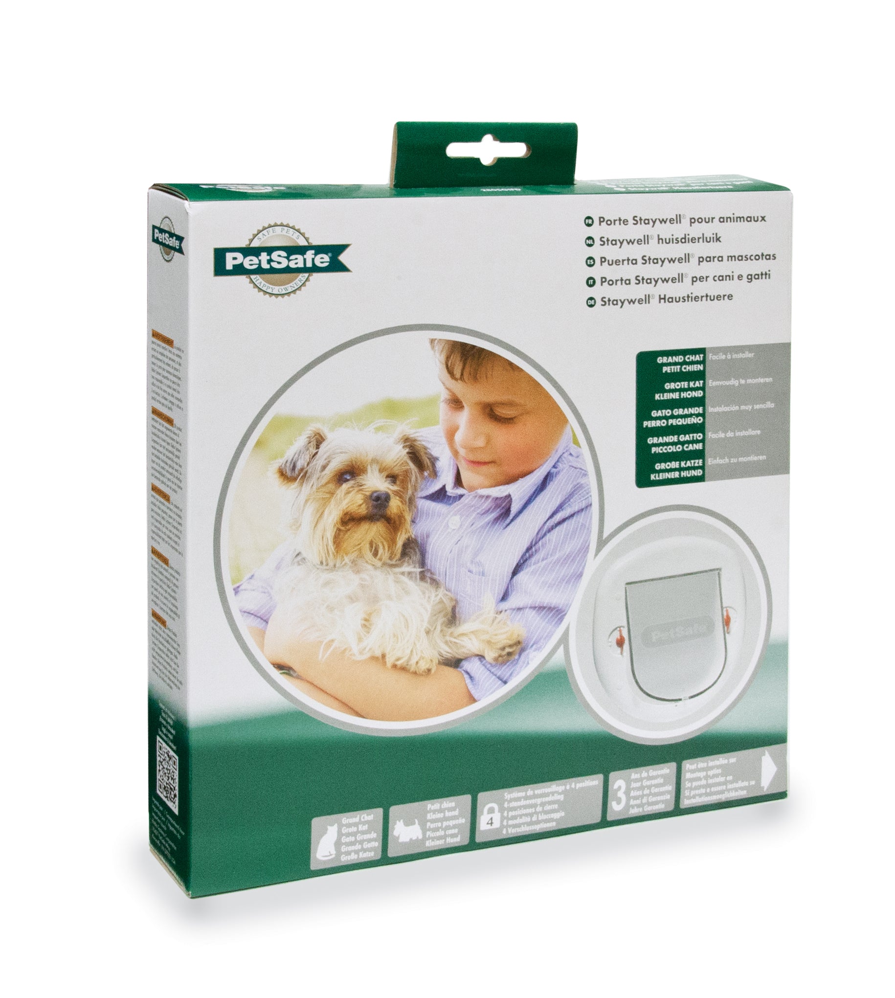 Sliding cat door. 4-way white.280