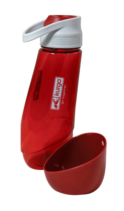 Drinking bottle with bowl 750ml red/green/blue