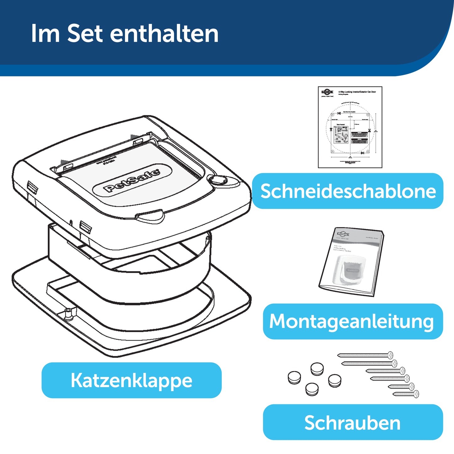 Katzentüre Magnet weiss(400)