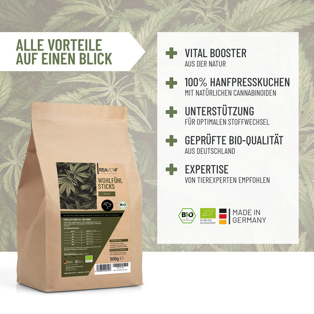 REAVET Hanf Wohlfühl Sticks 500 g