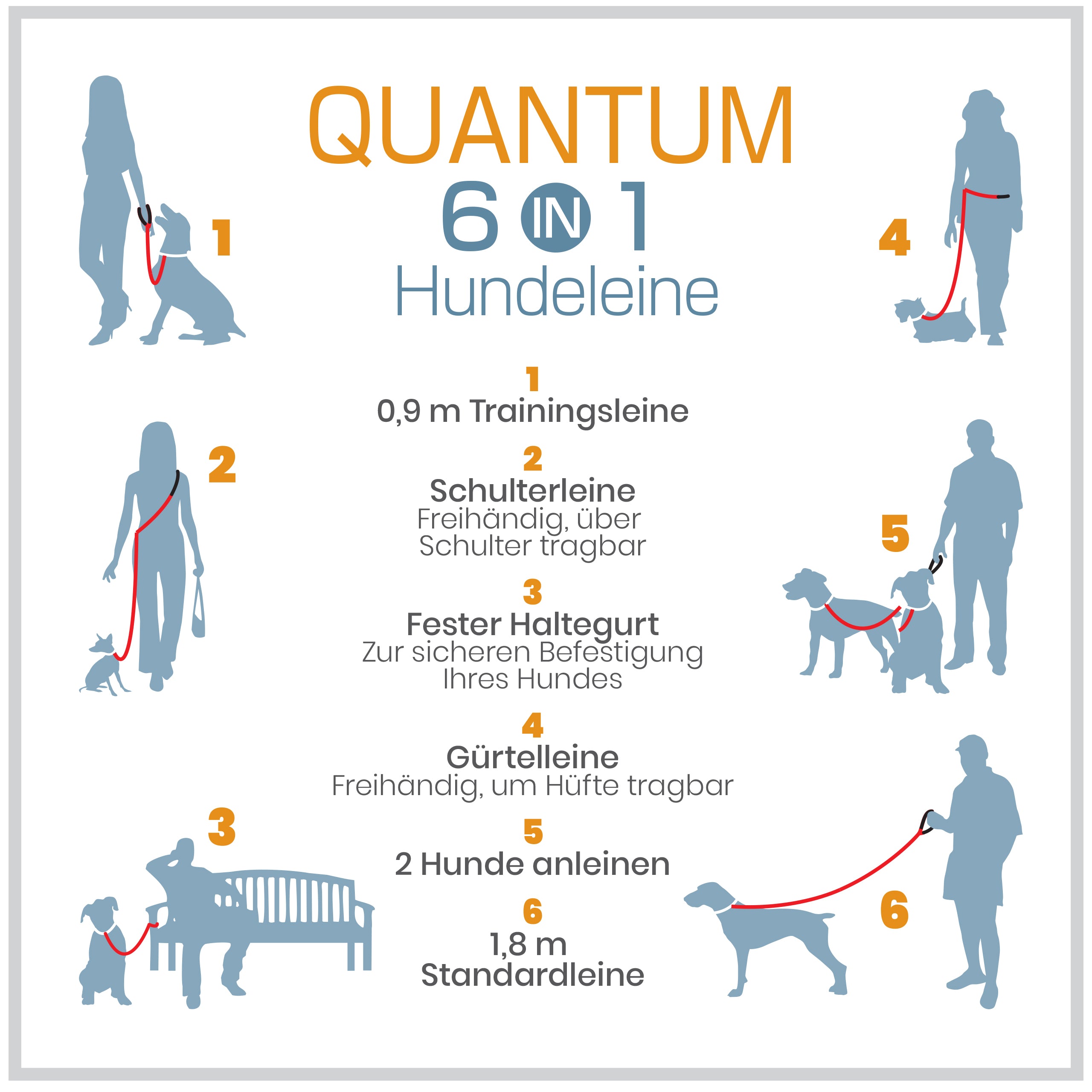 Quantum Leine schwarz/orange