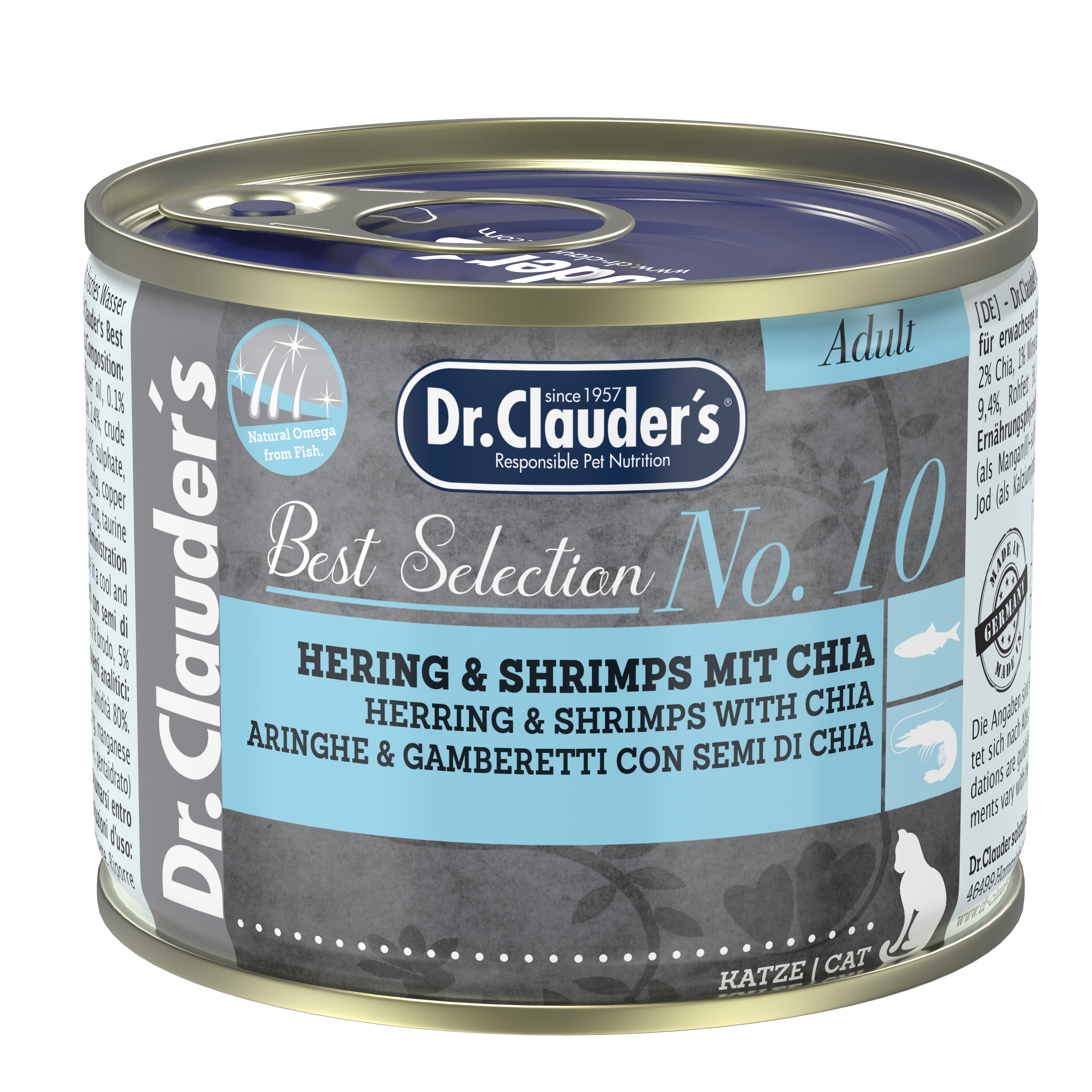 Best Selection Adult No. 10 Hering & Shrimps mit Chia – 200 g Dose