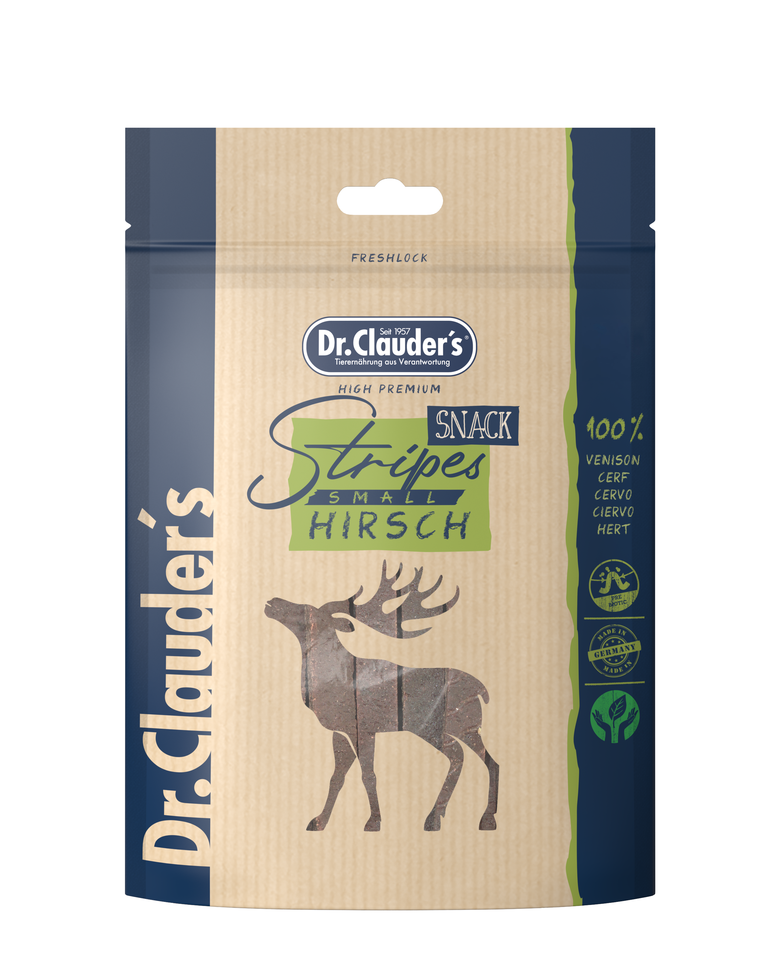 Dr. Clauder's Stripes Snacks Hirsch 80g