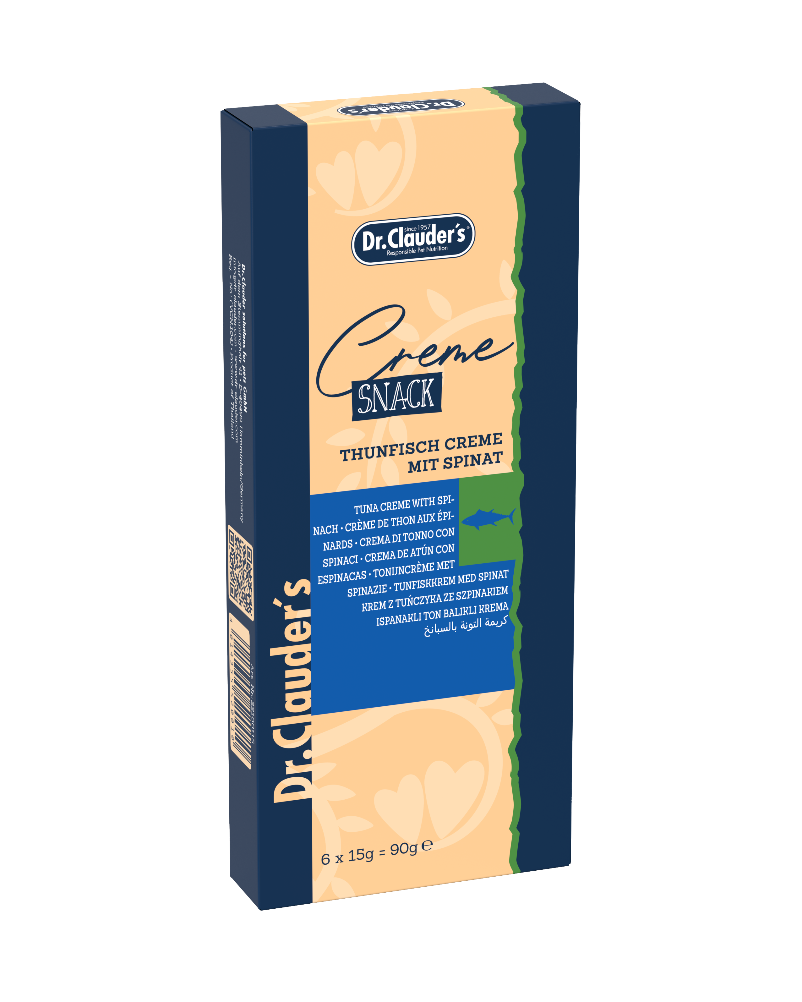 Dr. Clauder's Creme Snack Thunfischcreme mit Spinat 6 x 15 g