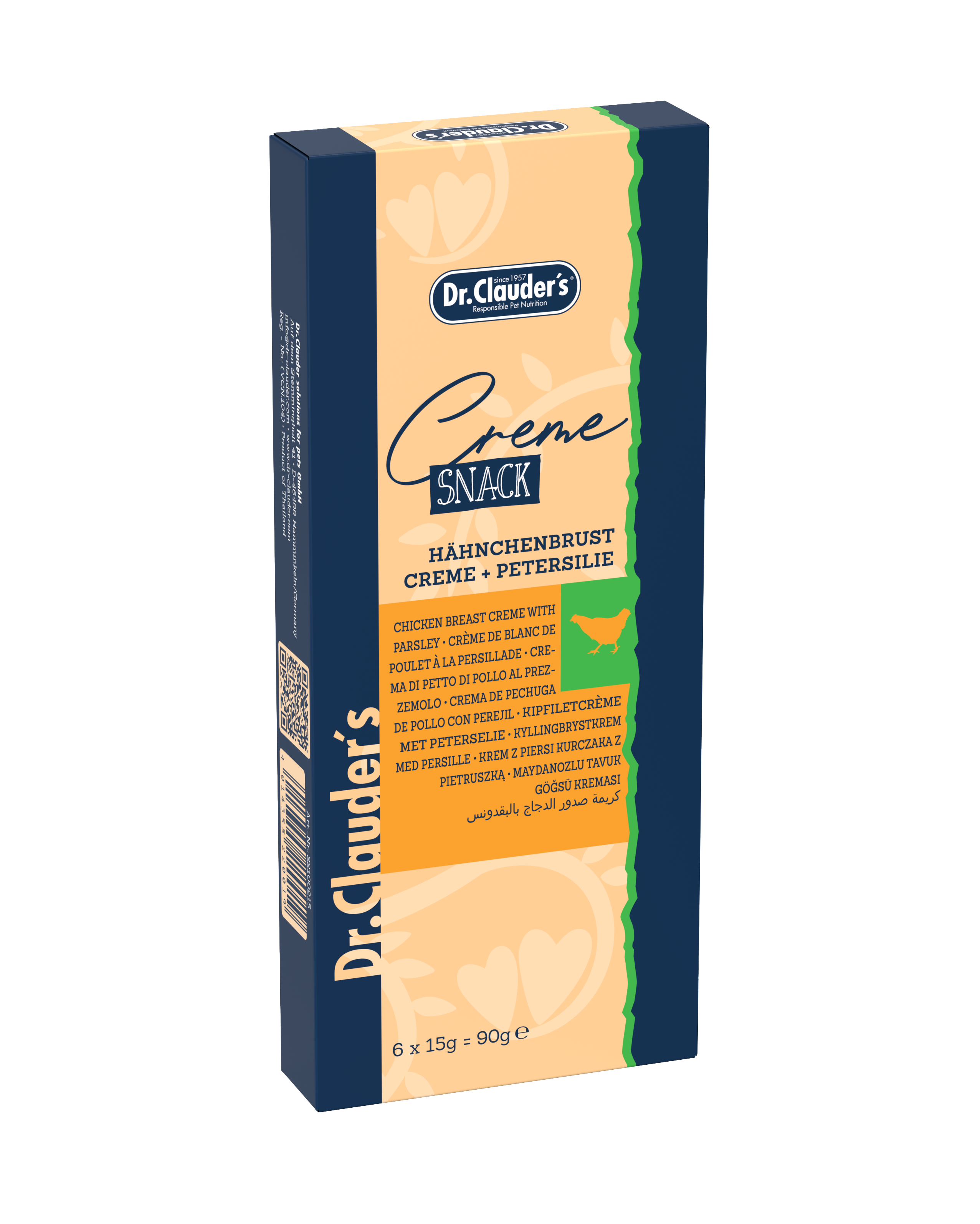 Dr. Clauder's Creme Snack Hähnchenbrustcreme mit Petersilie 6 x 15 g