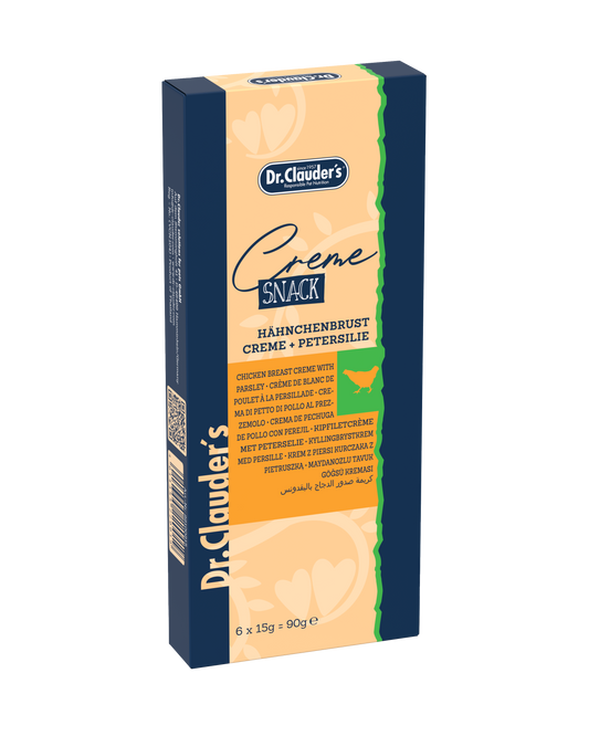 Dr. Clauder's Creme Snack Hähnchenbrustcreme mit Petersilie 6 x 15 g