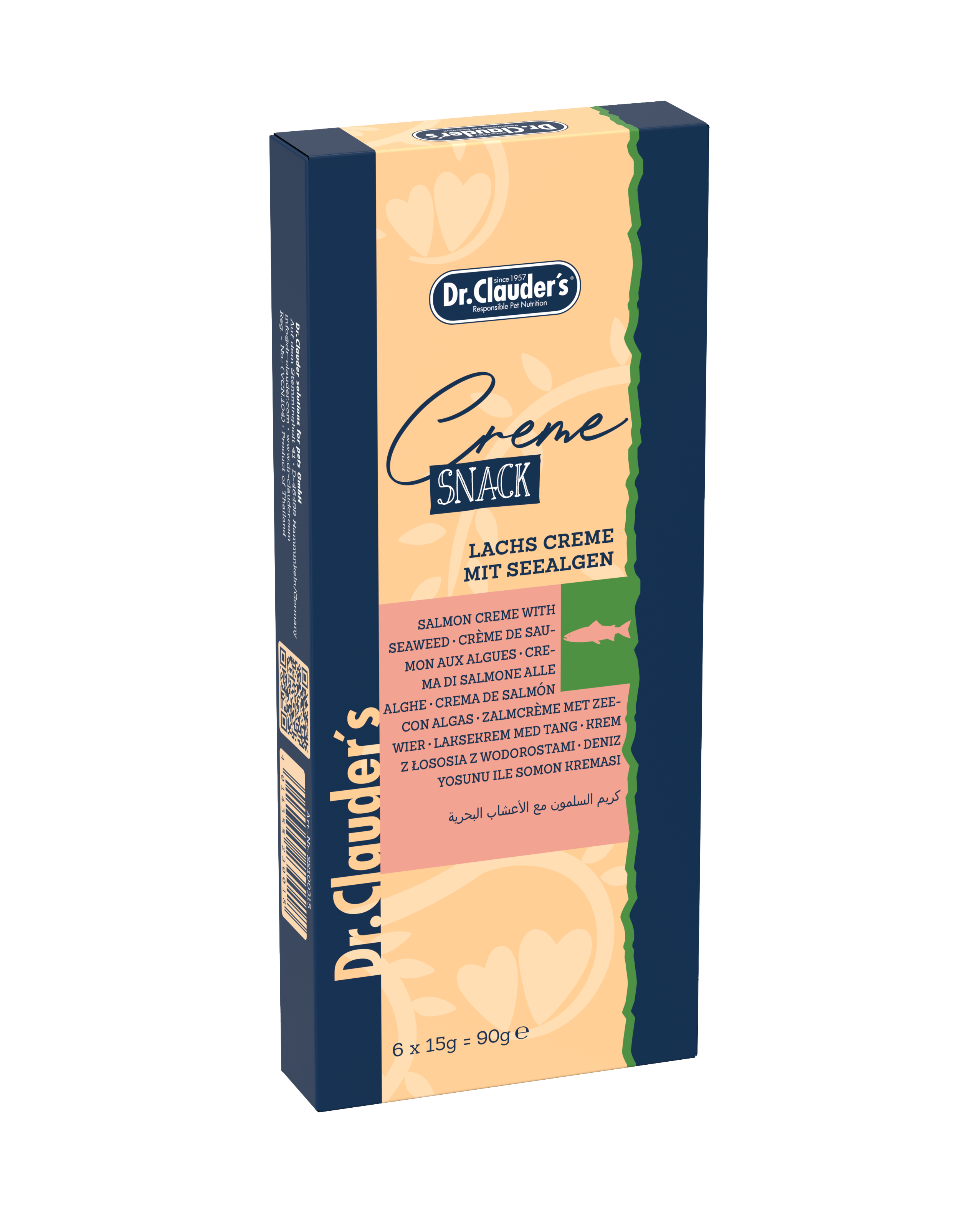Dr. Clauder’s Creme Snack Lachscreme mit Seetang 6 x 15 g