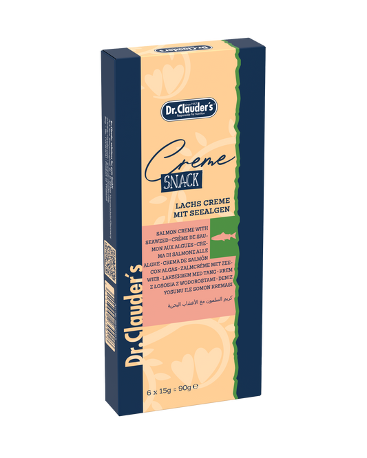 Dr. Clauder’s Creme Snack Lachscreme mit Seetang 6 x 15 g
