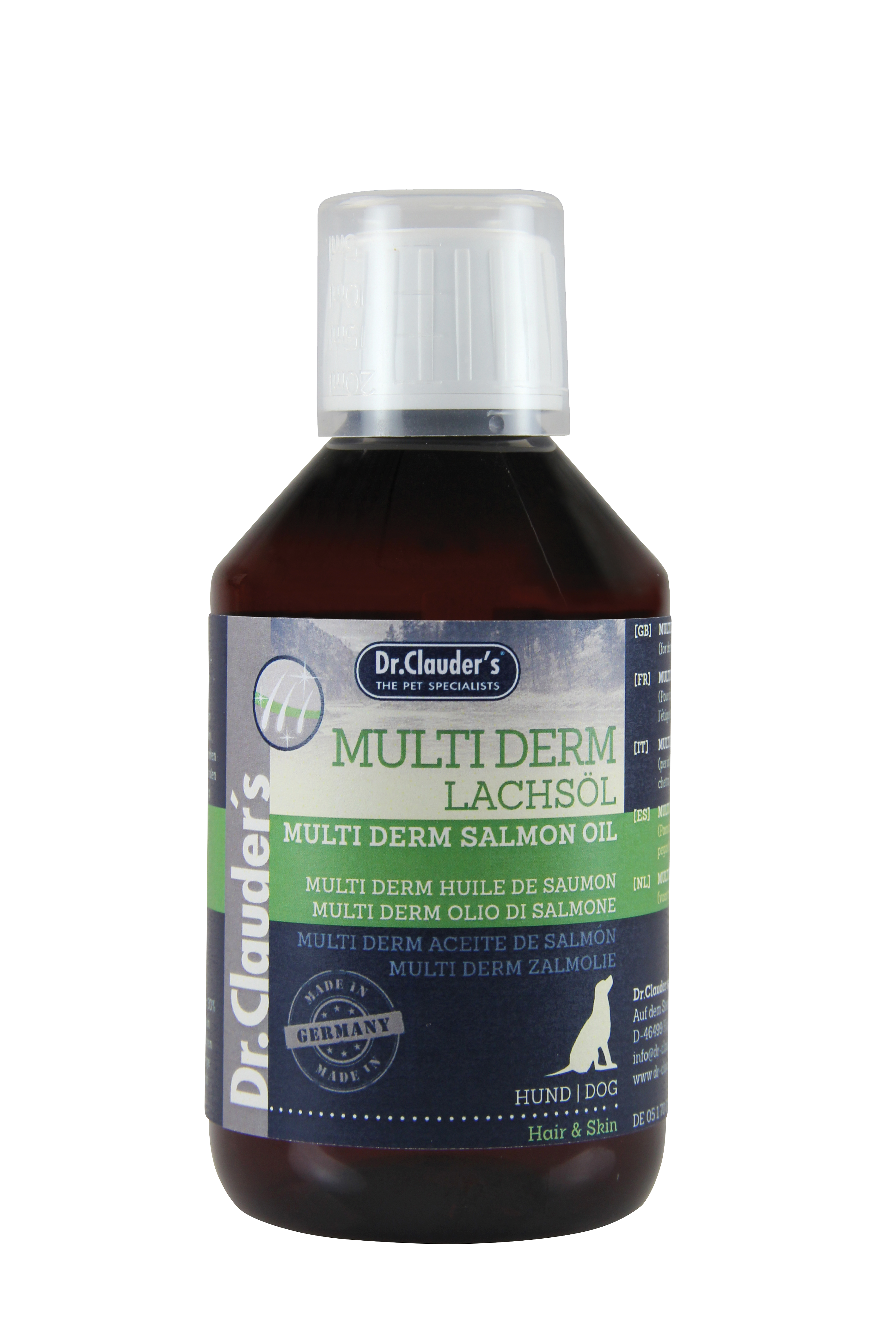 Dr.Clauder’s Hair & Skin Multi Derm Lachsöl für Hunde, 250 ml